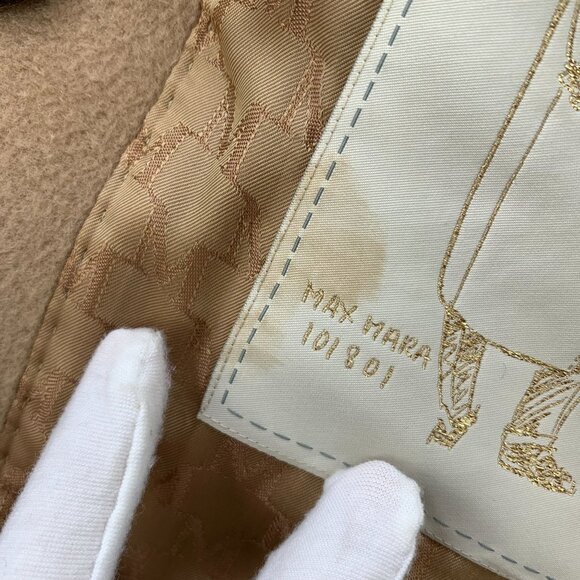 Maxmara 101801 Iconic Brown Wool Double-Breasted Belt Coat With Dust Bag 38 S - Picture 9 of 12